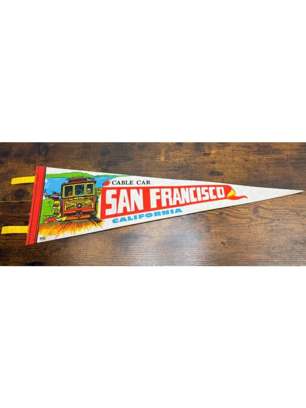 Vintage San Francisco Cable Car Felt Pennant California Souvenir